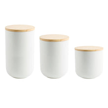 Cargar imagen en el visor de la galería, Set 3 Contenedores Cerámica Hermético Blanco