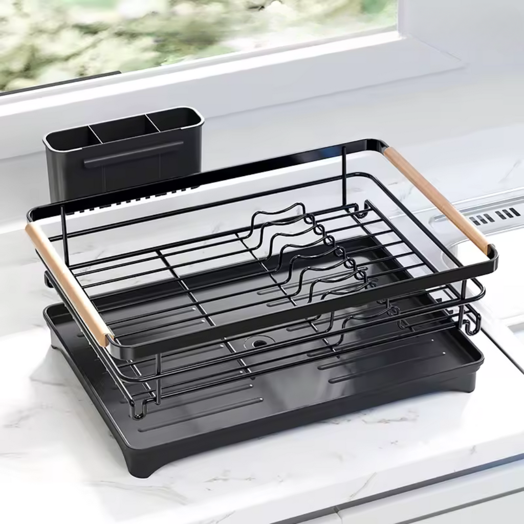 Secaplatos Escurridor 1 Nivel Acero Inox Negro Honney