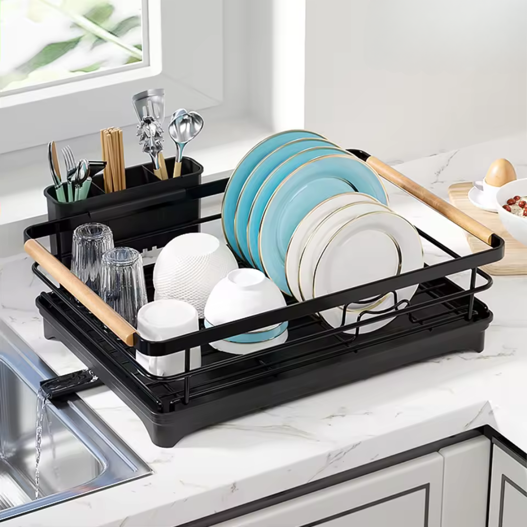 Secaplatos Escurridor 1 Nivel Acero Inox Negro Honney