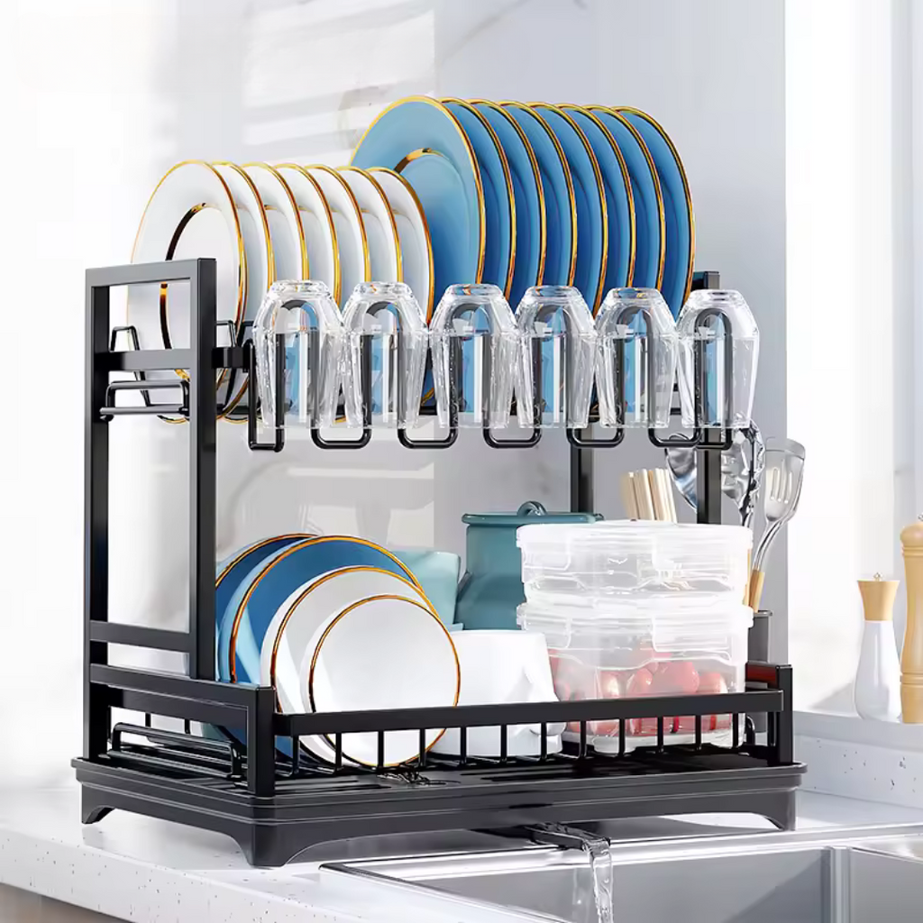 Secaplatos Escurridor 2 Niveles Negro Honney