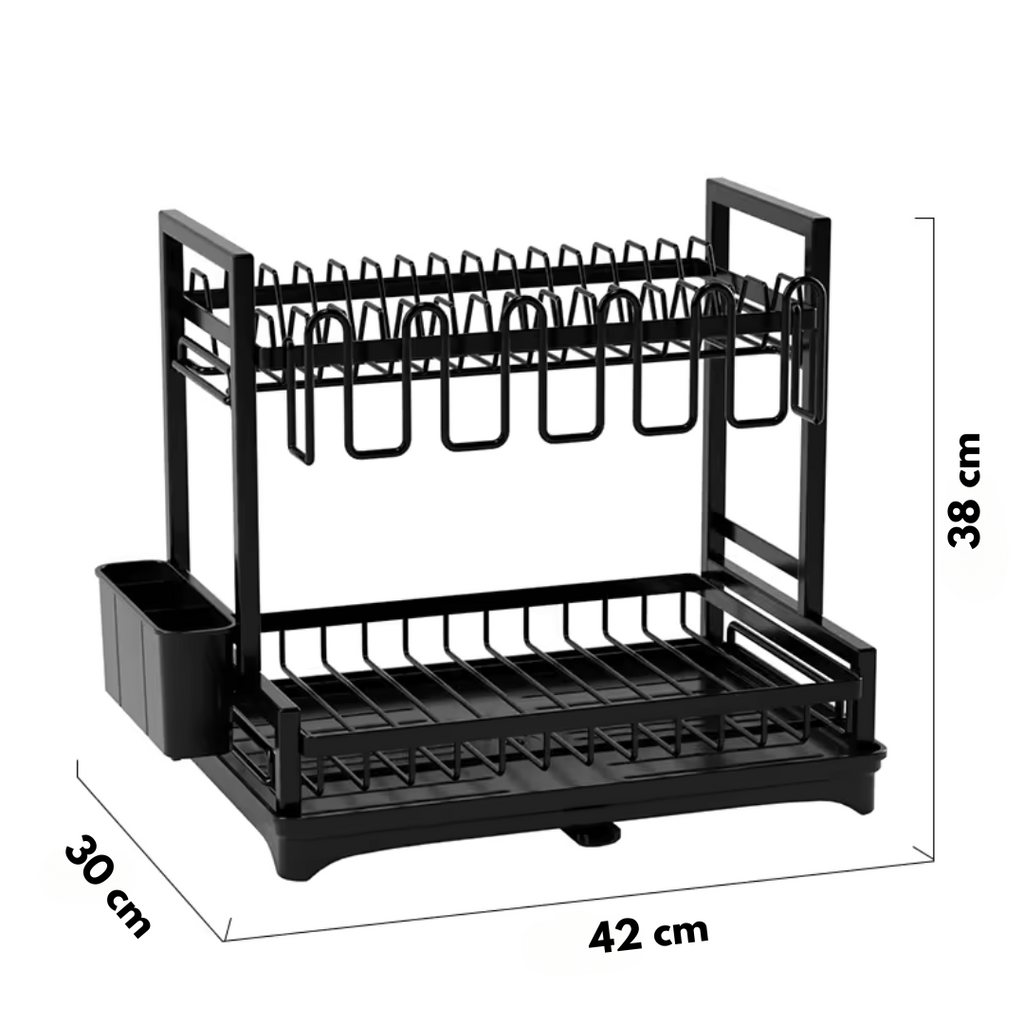 Secaplatos Escurridor 2 Niveles Negro Honney