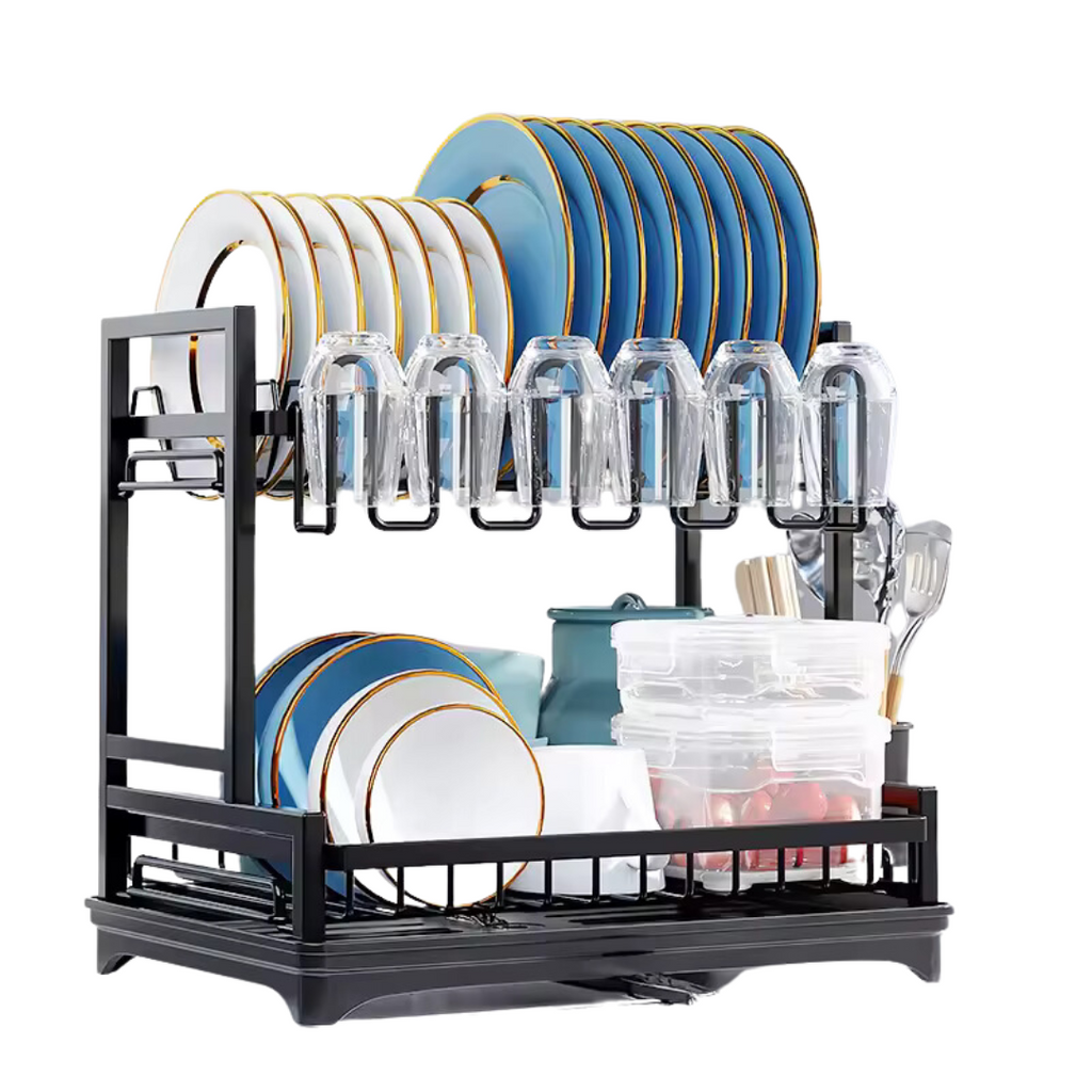 Secaplatos Escurridor 2 Niveles Negro Honney