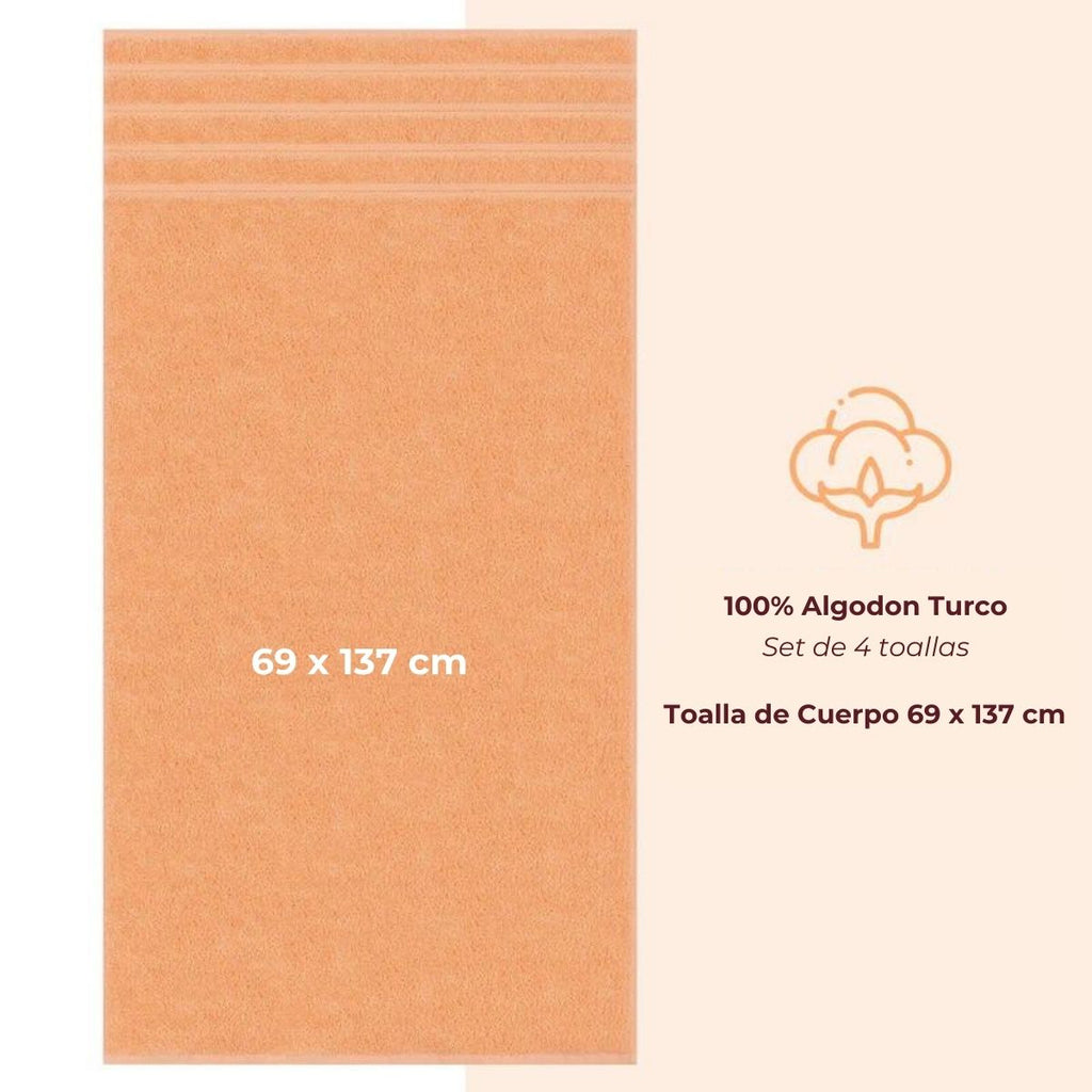 Set 4 Toallas de Baño Malibu
