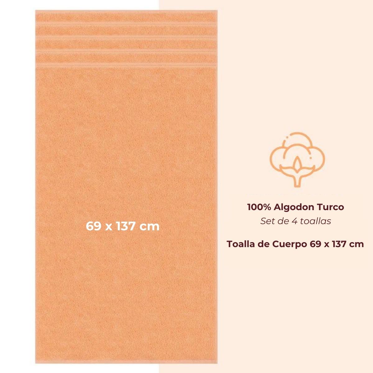 Set 4 Toallas de Baño Malibu