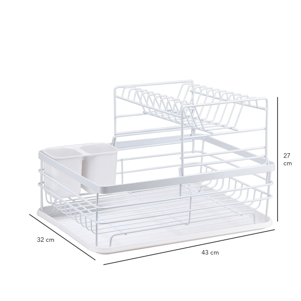 Secaplatos Escurridor 2 Niveles Acero Inox Blanco