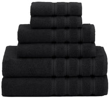 Cargar imagen en el visor de la galería, Set 6 Toallas de Baño Negras-The Rack Store
