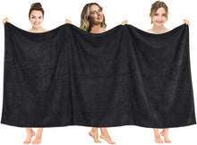 Cargar imagen en el visor de la galería, Toallon de Baño Premium 101x202 cm Negro
