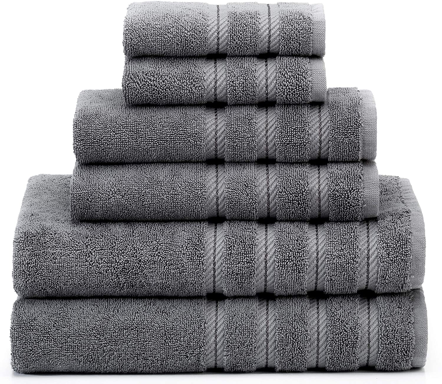 Set 6 Toallas de Baño Grey-The Rack Store